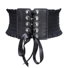 Load image into Gallery viewer, Belt Women 2019 Lace up Elastic Wide Waist Belts Summer Dress Women's Accessories Pu Leather Girdle