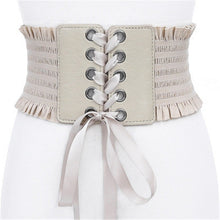 Load image into Gallery viewer, Belt Women 2019 Lace up Elastic Wide Waist Belts Summer Dress Women's Accessories Pu Leather Girdle