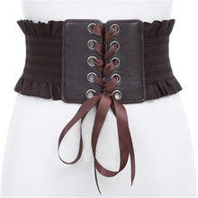 Load image into Gallery viewer, Belt Women 2019 Lace up Elastic Wide Waist Belts Summer Dress Women's Accessories Pu Leather Girdle