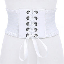 Load image into Gallery viewer, Belt Women 2019 Lace up Elastic Wide Waist Belts Summer Dress Women's Accessories Pu Leather Girdle